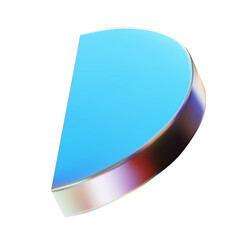3D chrome iridescent metallic shape. Rainbow chrome object with gradient. Decorative vector primitive figure.