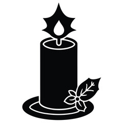 christmas candle vector icon
