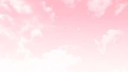 Background with clouds on pink sky. Beautiful pink sky vector