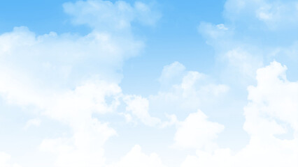 Background with clouds on blue sky. Vector background. 