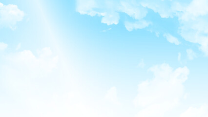 Background with clouds on blue sky. Vector background. 