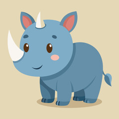 Obraz premium Cute rhinoceros isolated 