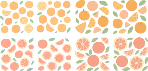 Vibrant Citrus Fruits Pattern Design.