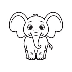 Obraz premium Charming Cartoon Elephant Illustration A Delightful and Whimsical Depiction of an Adorable Animal Perfect for Childrens Content and Creative Projects