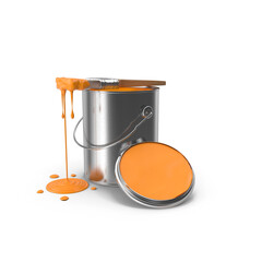 Orange Paint Can Spilled Paint Renovation DIY Project png