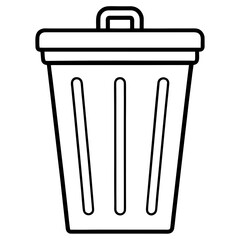 Minimal Trash Bin Vector Icon