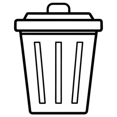 Minimal Trash Bin Vector Icon