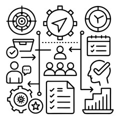business icons set vectors