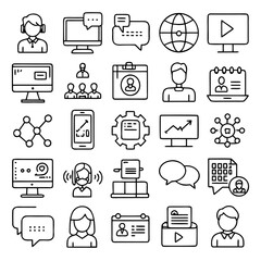 business symbol icon set vectors