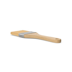 Angled Paintbrush Closeup View of a WoodenHandled Brush png