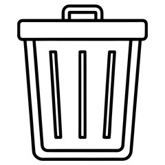Minimal Trash Bin Vector Icon