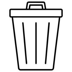 Minimal Trash Bin Vector Icon