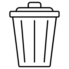 Minimal Trash Bin Vector Icon