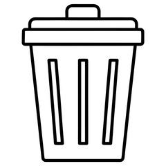 Minimal Trash Bin Vector Icon