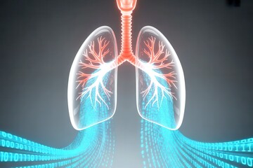 x-default Human Lungs with Binary Code Data Flow