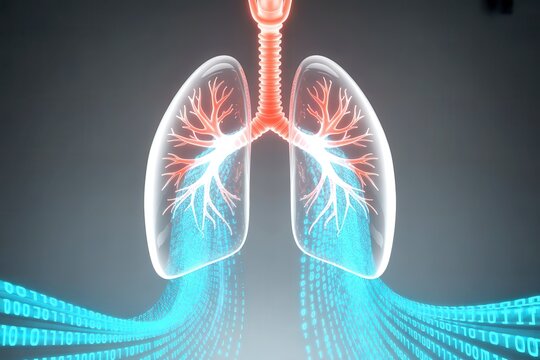 x-default Human Lungs with Binary Code Data Flow