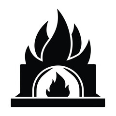 fireplace vector icon