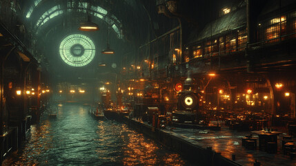 Obraz premium Generate a depiction of antique machinery in a historic workshop