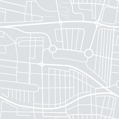 City road plan graphic print. Seamless vector texture with simple city map. City map vector pattern in grey and white.