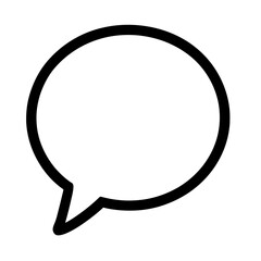 Rounded Rectangular Speech Bubble Icon - Black and White Vector for Modern Chat and Communication Interfaces.