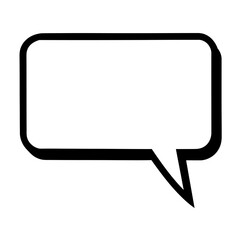 Rectangular Speech Bubble Icon - Black and White Vector for Text, Dialogue, and Online Communication.