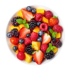 Colorful fruit salad in a white bowl (2)