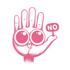 hand saying no, cartoon vector illustration