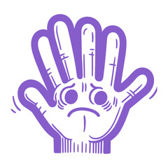 Sad hand cartoon vector illustration