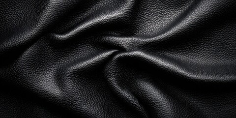Obraz premium Discover the rich texture of black leather, showcasing its unique grain patterns and elegance.