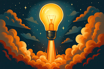 Generative AI: Light bulb rocket launch for idea boost
