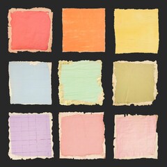 Fototapeta premium Vintage rainbow ripped paper element set