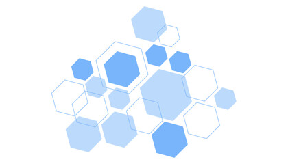 Abstract blue hexagon shape for frame illustration design