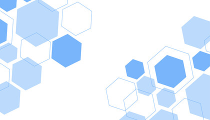 Abstract blue hexagon shape for frame illustration design