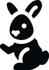 black silhouette of a rabbit