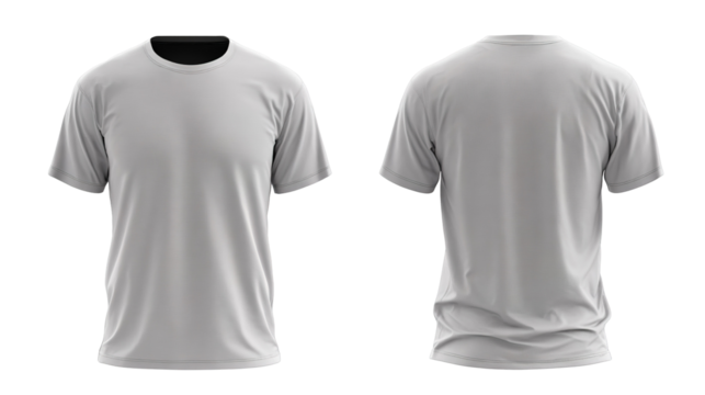 Minimalist white cotton t shirt hanging loosely on clothesline, floating against pure white backdrop, highlighting clean design aesthetic