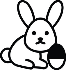 black silhouette of a rabbit