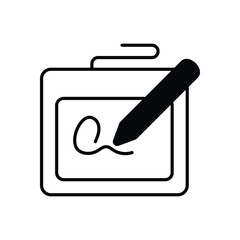 E-signature Icon vector stock illustration