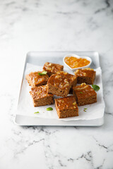 Gingerbread cake with orange marmalade