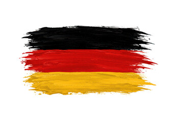 The german flag painted with brush strokes isolated on transparent background