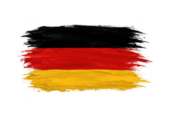 The german flag painted with brush strokes isolated on transparent background