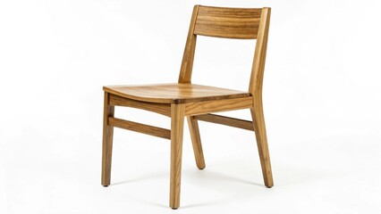A simple wooden chair isolated on white background