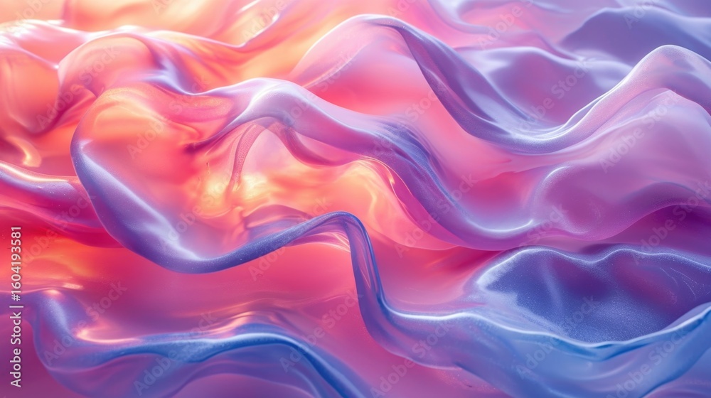 Fototapete abstract background with colorful waves, abstract pastel fluid jelly texture, background. presentati