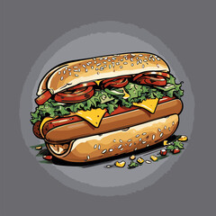 The hotdog vector is made in great detail