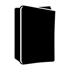 Simple and Solid Black Graphic Representation of an Open Book in Silhouette