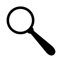 Black and White Magnifying Glass Icon for Search or Investigation