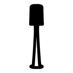 Modern black floor lamp silhouette with simple geometric design aesthetic style