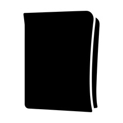 Fototapeta premium Black Silhouette of a Squared Stack of Blank Papers or Documents