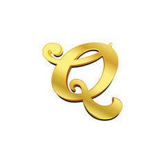 Obraz premium Golden luxury gold 3d letter Alphabet A-Z font png