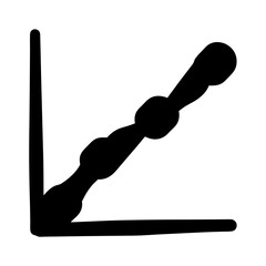 Simple black and white vector illustration of a corner with connected circles