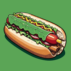 The hotdog vector is made in great detail